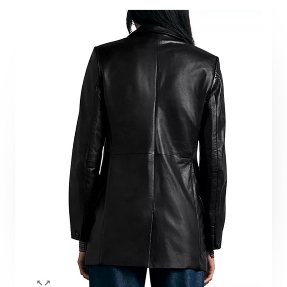 NWT Rag & Bone Charles Black Leather Blazer Jacket sz 6 - Picture 4 of 13